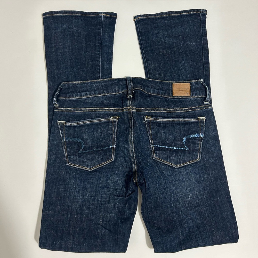 Super Y2K Vintage American Eagle Lowrise Flare Jeans w/Sequin Pockets